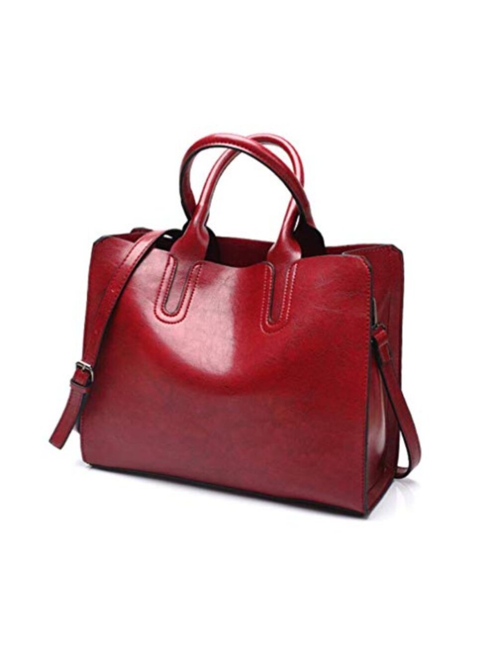 PU Leather Tote Bag Top Handle Handbag Adjustable Strap Shoulder Purse Work